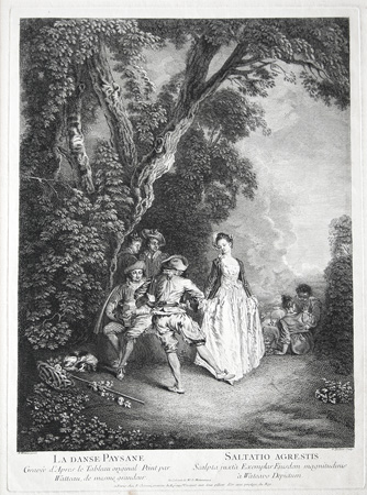 Benoit Audran engraving: La Danse Paysane.